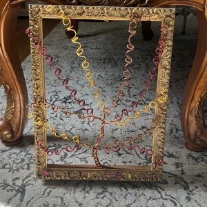 Decorative Gold Frame with Spiral Accents - Jewelry Holder